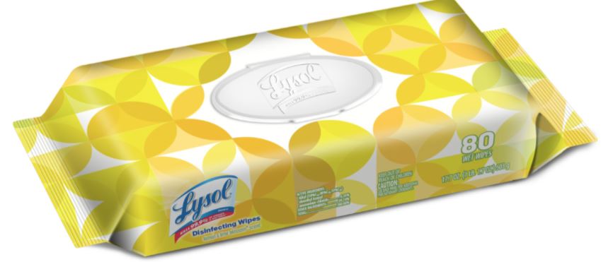 LYSOL DISINFECTING WIPES LEMON LIME (6/80/CS)